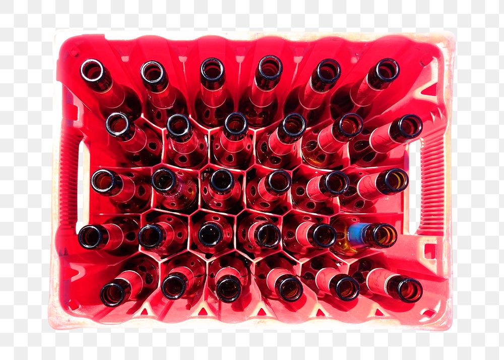 Bottles in crate png sticker, transparent background