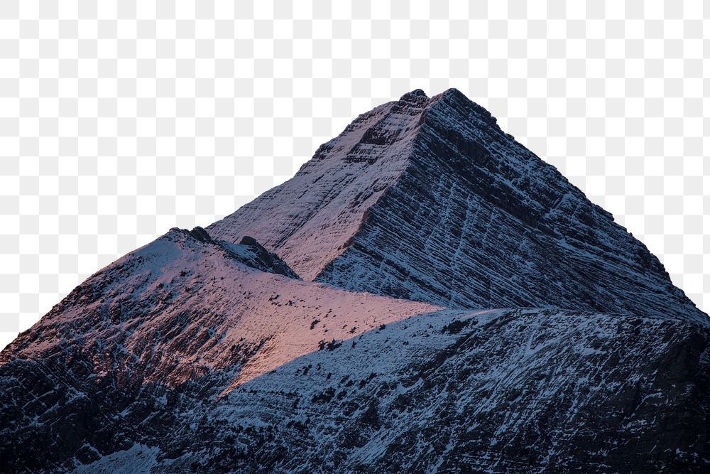 PNG snowy mountain peak border, transparent background