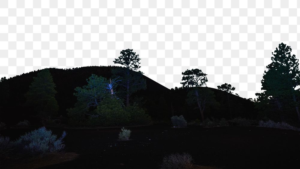 PNG dark wilderness border, transparent background