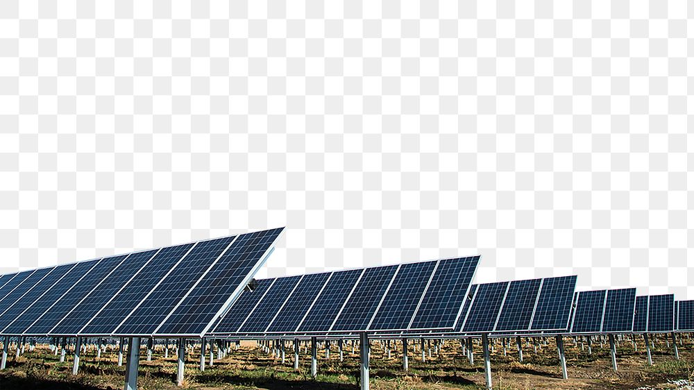 Solar panels png border, transparent background