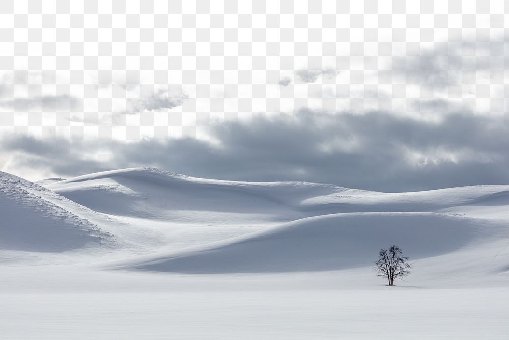 PNG snow covered hills border, transparent background