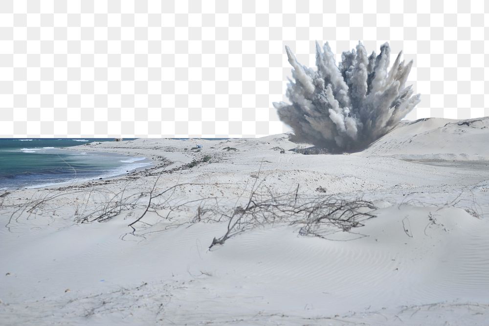 Beach explosion png border, transparent background
