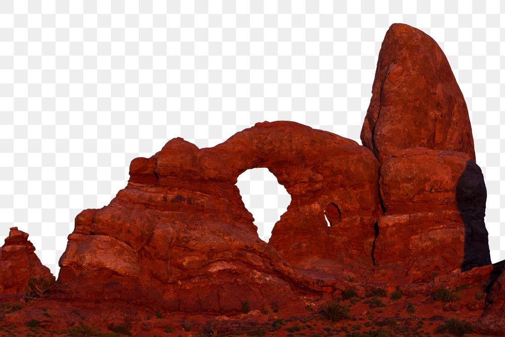 PNG sandstone arch border, transparent background