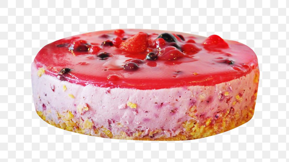 Mixed berry cheesecake png sticker, transparent background