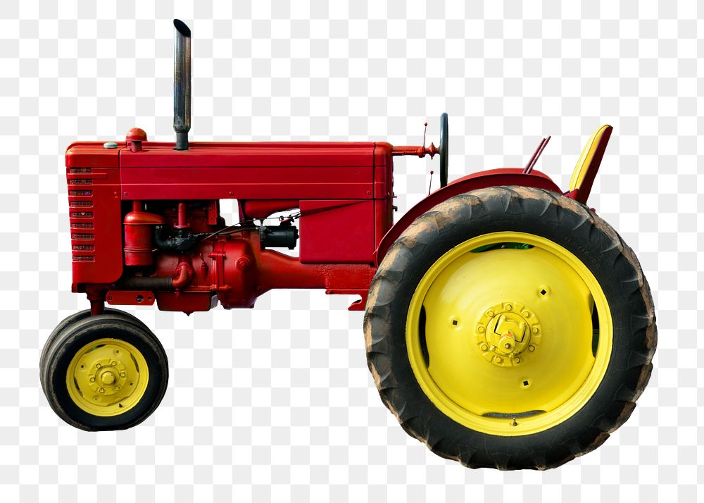 Red tractor png sticker, transparent background