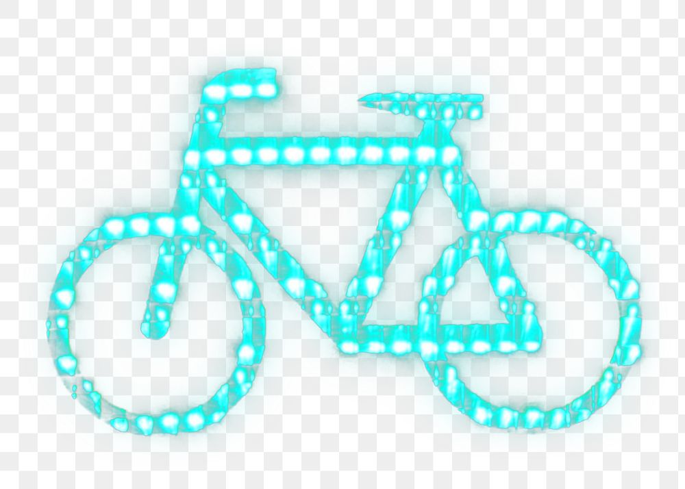 Neon bike sign  png sticker, transparent background