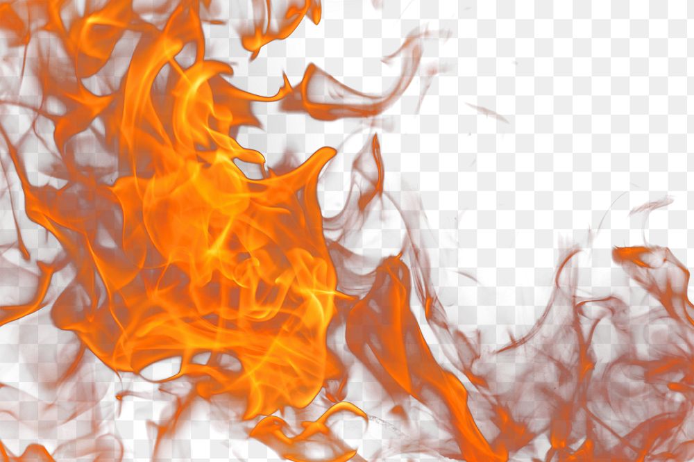 Blazing flame png effect, transparent background