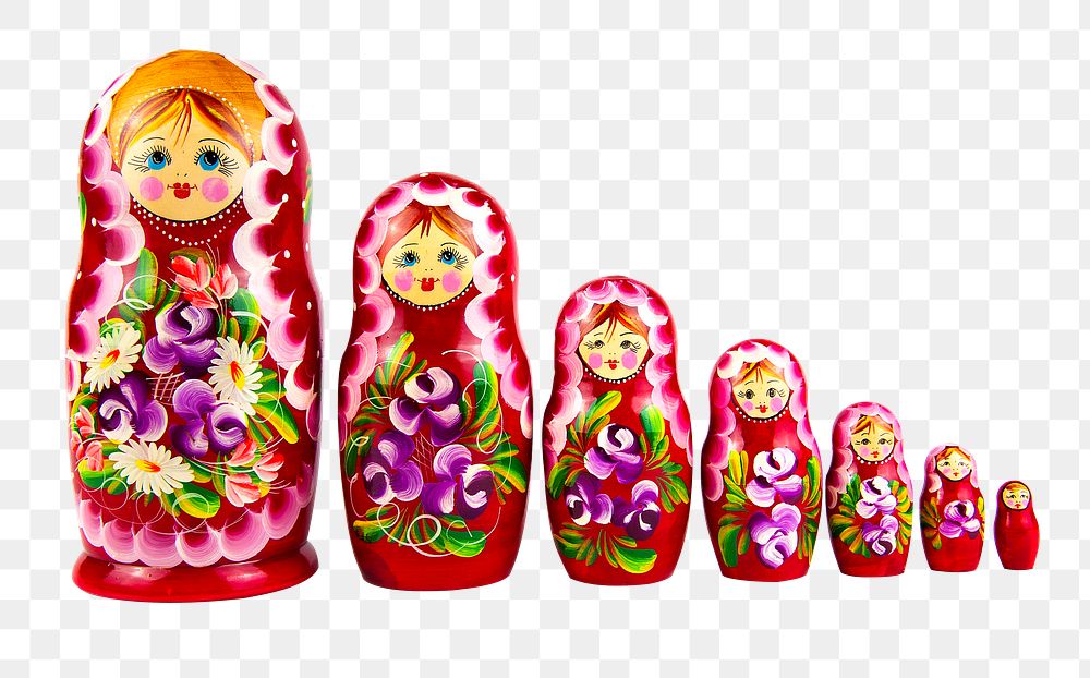 Matryoshka Russian dolls png sticker, transparent background