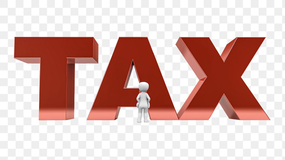 Tax typography png sticker, transparent background