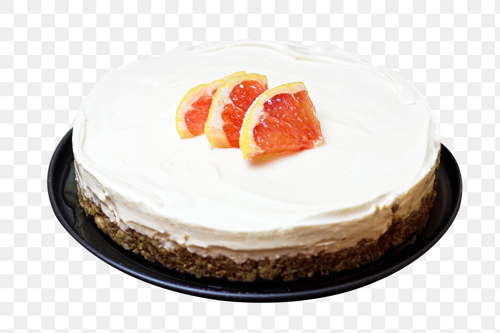 Grapefruit cheesecake dessert png sticker, transparent background