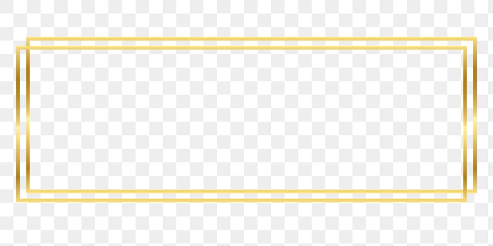Gold rectangle png frame, transparent background