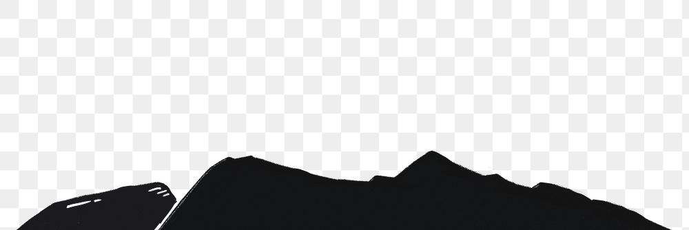 Mountain border png sticker, transparent background