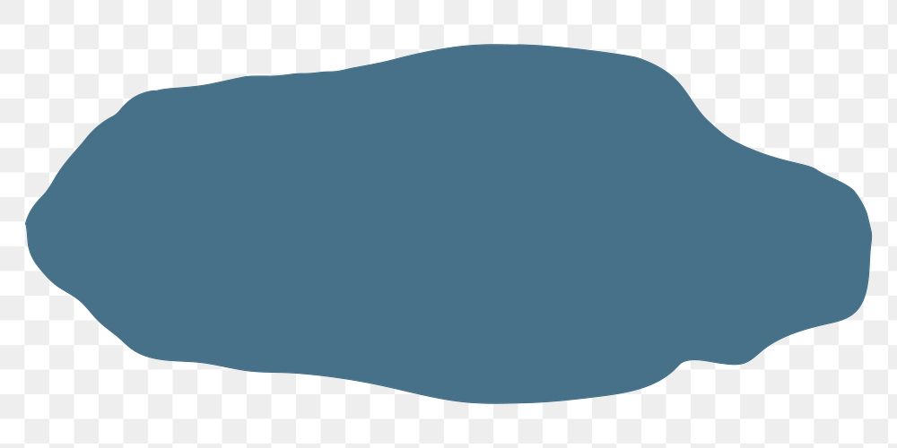 Blue organic shape png sticker, transparent background