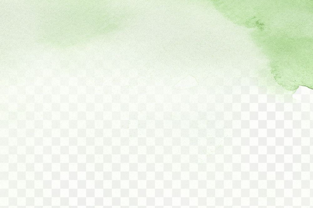 Green gradient png border, aesthetic watercolor, transparent background