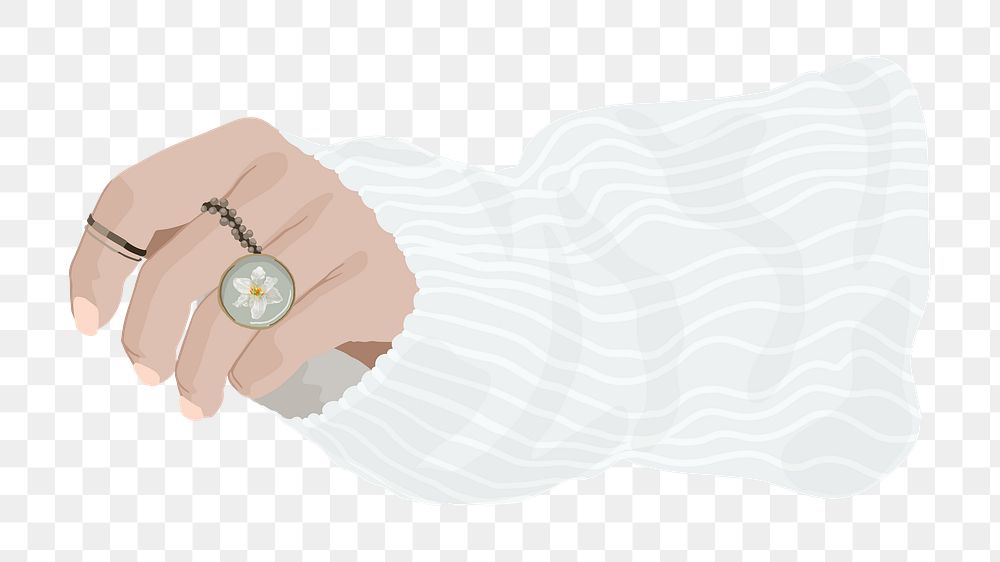 Hand & rings png sticker, transparent background