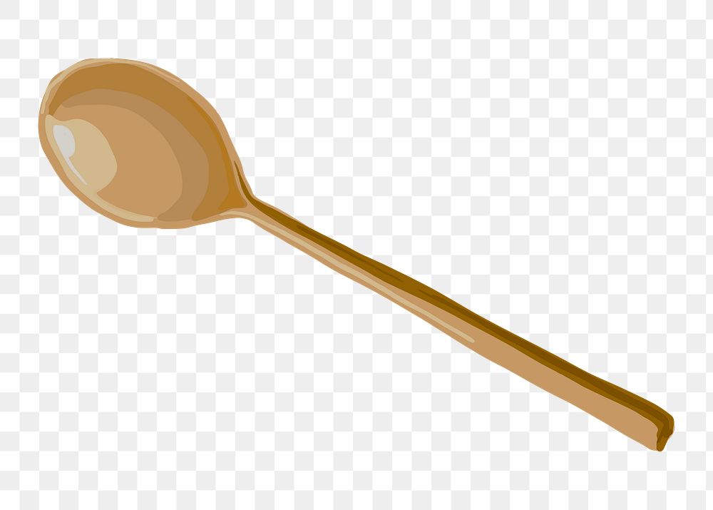 Wooden spoon png sticker, transparent background