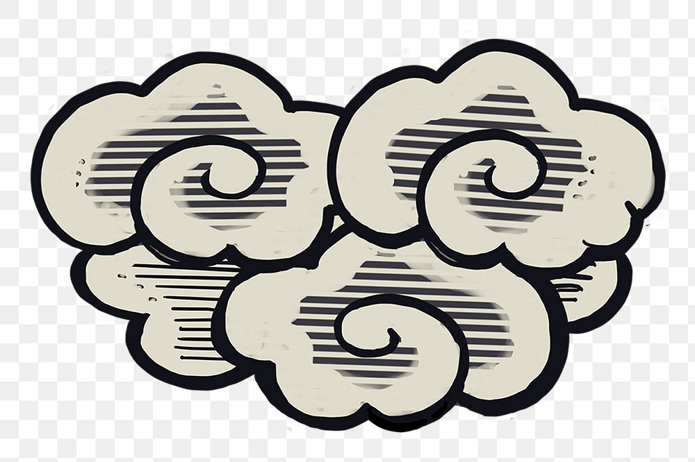 Oriental cloud png sticker, transparent background