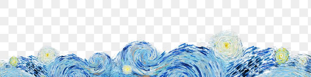 Starry Night png border, transparent background, remixed by rawpixel