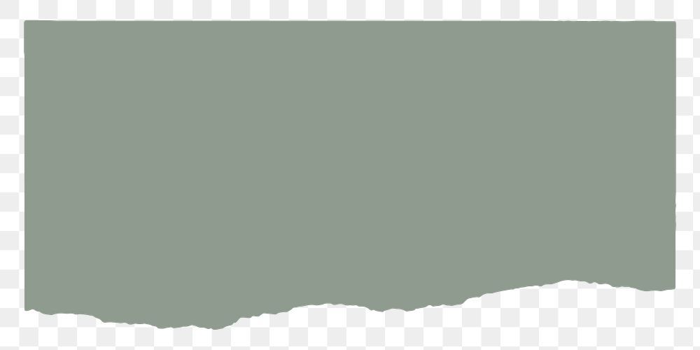 PNG grayish green ripped paper sticker, transparent background