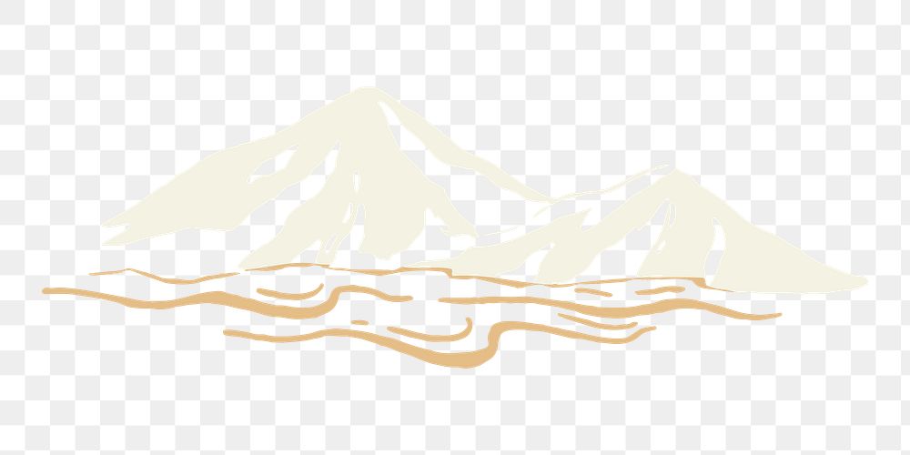 Island mountain png sticker, transparent background