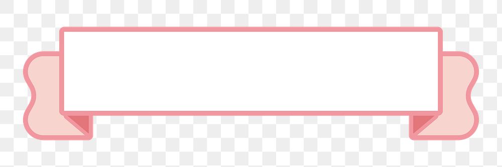 Pink ribbon banner badge png sticker, transparent background