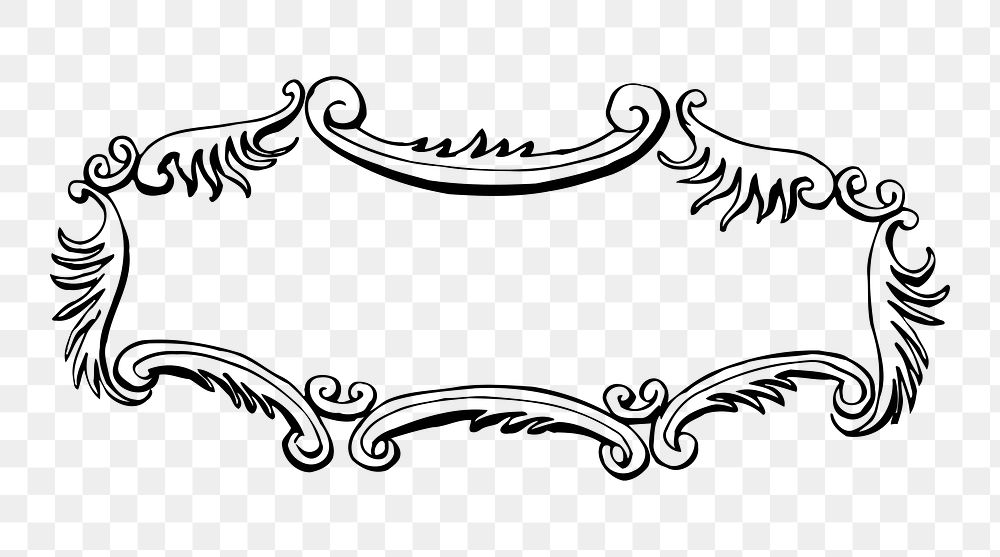 PNG Flourish frame clipart, transparent background. Free public domain CC0 image.