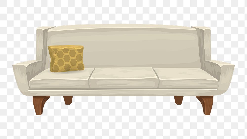 PNG Sofa clipart, transparent background. Free public domain CC0 image.