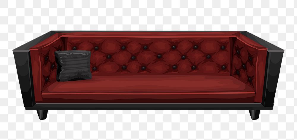 Couch png sticker, transparent background. Free public domain CC0 image.