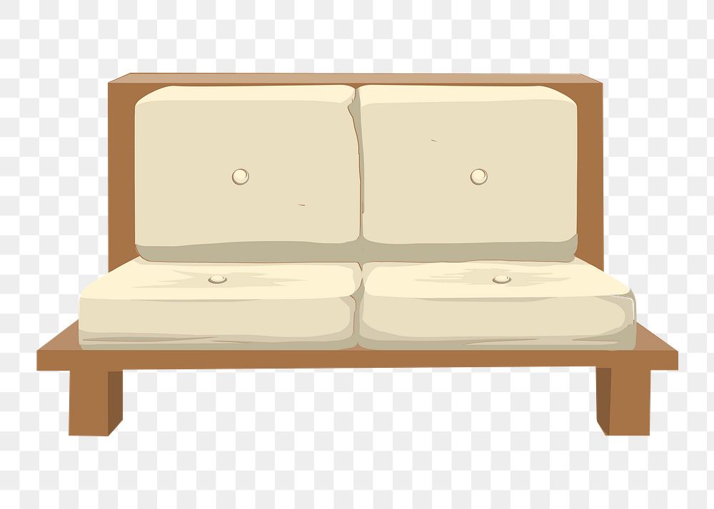 PNG Couch furniture clipart, transparent background. Free public domain CC0 image.