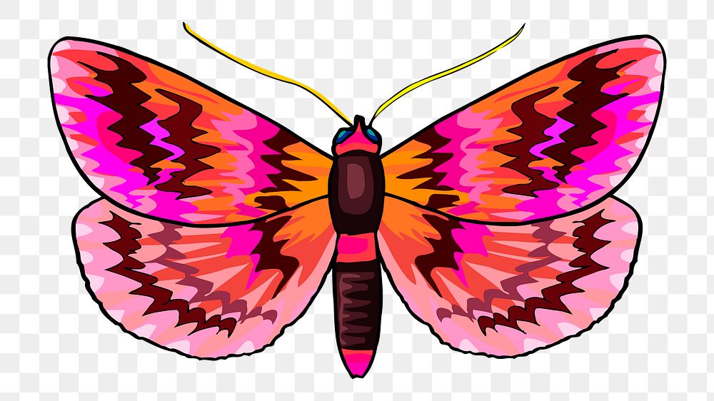 PNG Pink butterfly clipart, transparent background. Free public domain CC0 image.