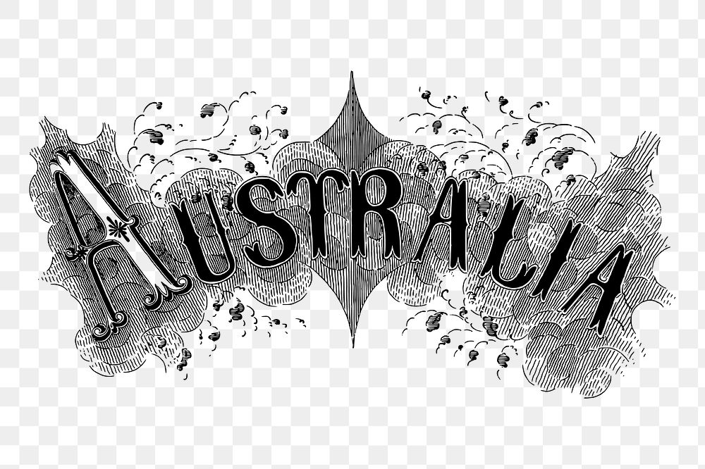 PNG Australia font clipart, transparent background. Free public domain CC0 image.