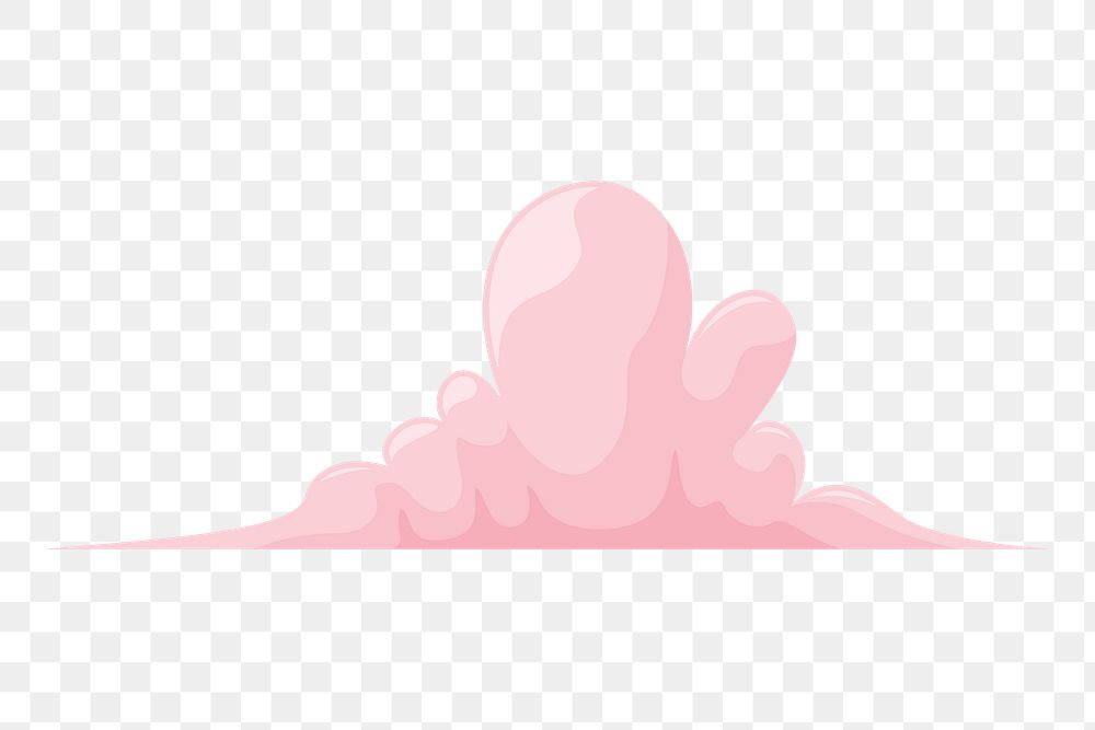 Pink cloud  png clipart illustration, transparent background. Free public domain CC0 image.