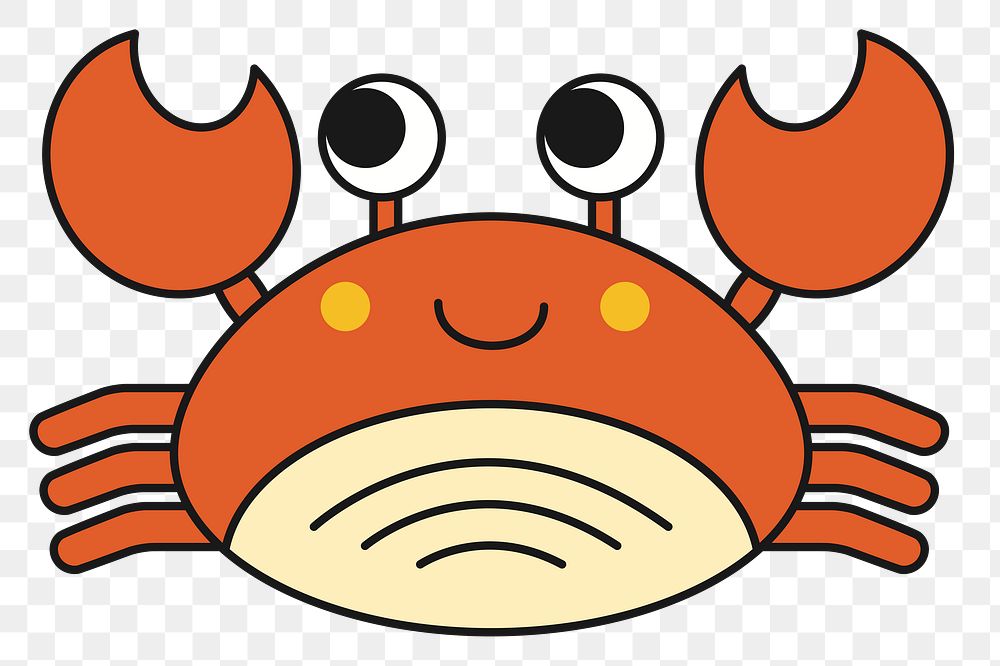 Crab png sticker, transparent background. Free public domain CC0 image.