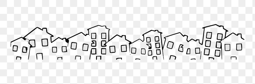 Buildings  png clipart illustration, transparent background. Free public domain CC0 image.