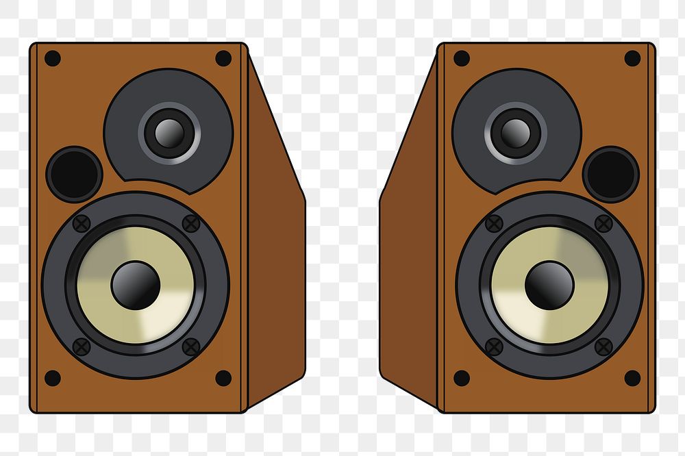 Stereo speakers png sticker, transparent background. Free public domain CC0 image.