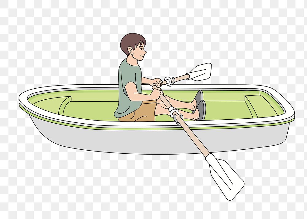 Paddle boat  png clipart illustration, transparent background. Free public domain CC0 image.