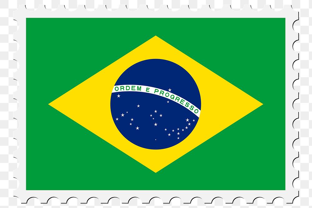 Brazilian flag png illustration, transparent background. Free public domain CC0 image.