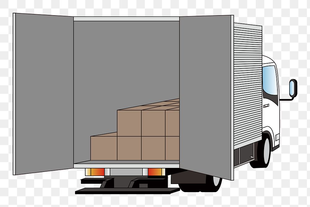 Truck  png clipart illustration, transparent background. Free public domain CC0 image.