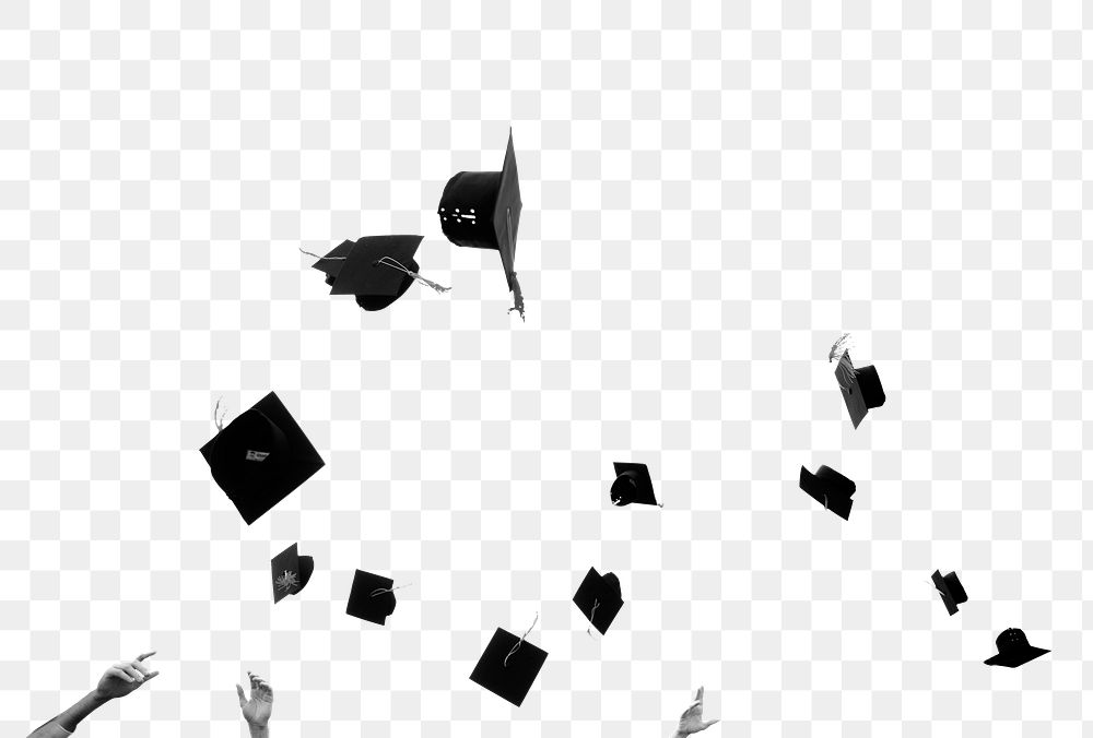 Graduation hats png education sticker, transparent background