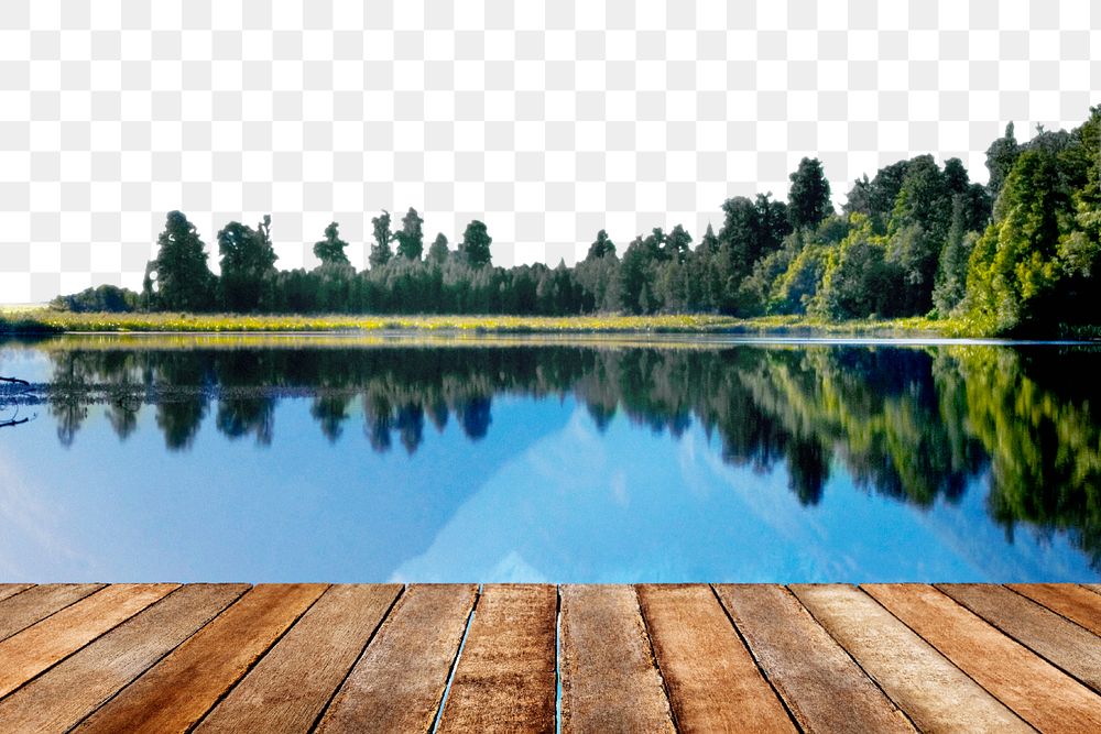 Water reflection png border, transparent background