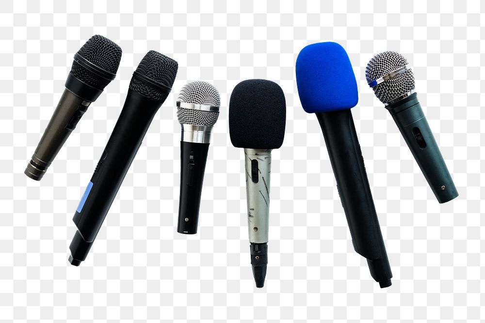 Microphones png object sticker, transparent background
