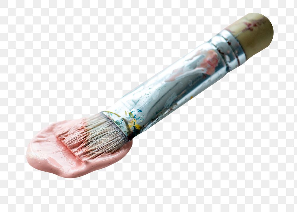 Paintbrush with color png sticker, transparent background
