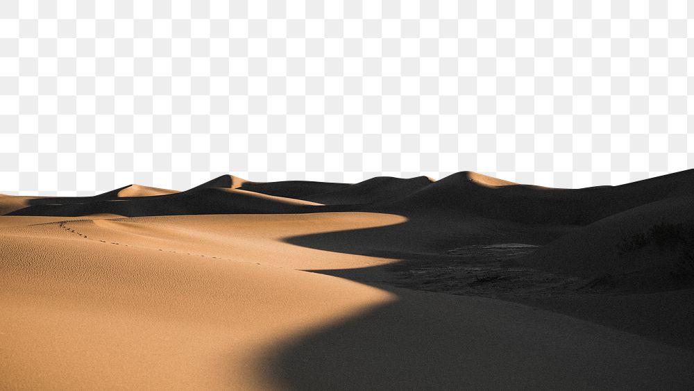 PNG desert landscape border, transparent background