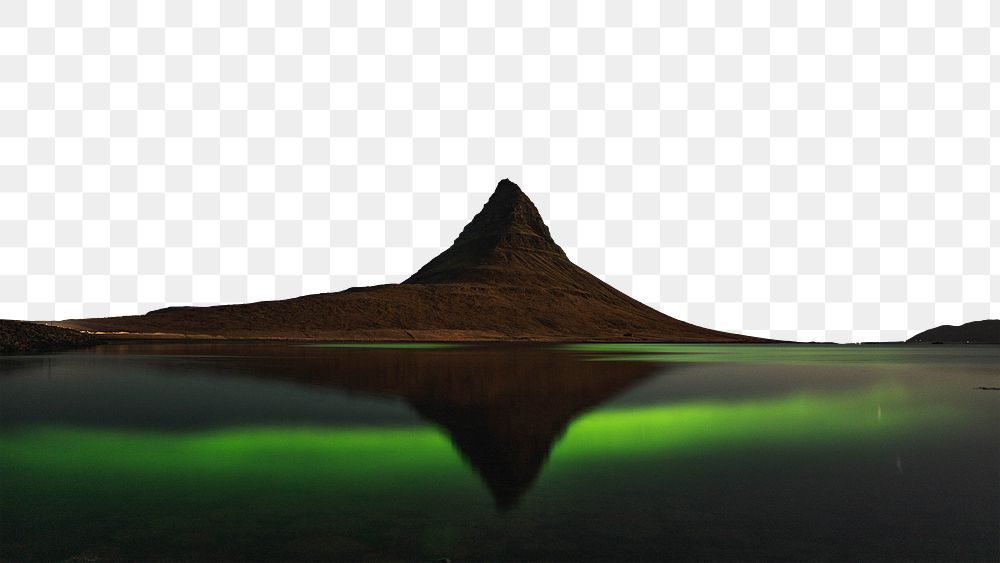 PNG aurora reflection border, transparent background