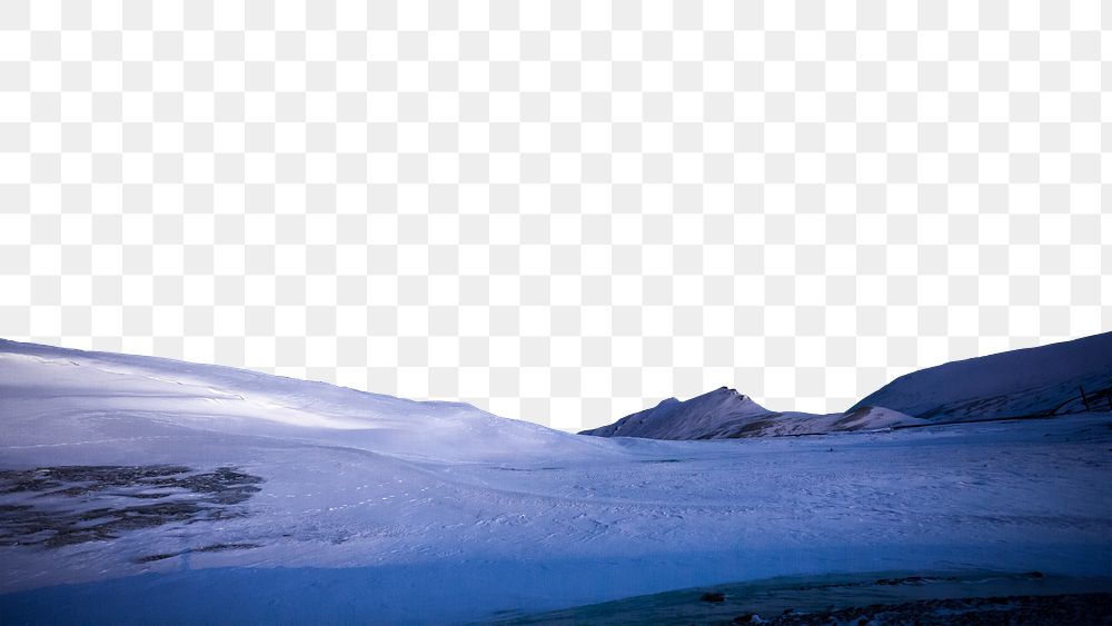 PNG winter landscape border, transparent background