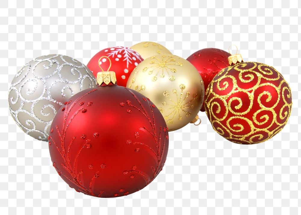 Christmas balls png sticker, transparent background