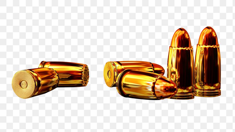 Gold bullets png sticker, transparent background