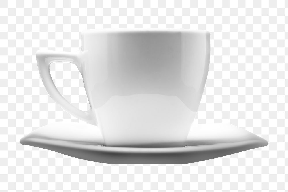 Cup & saucer png sticker, transparent background