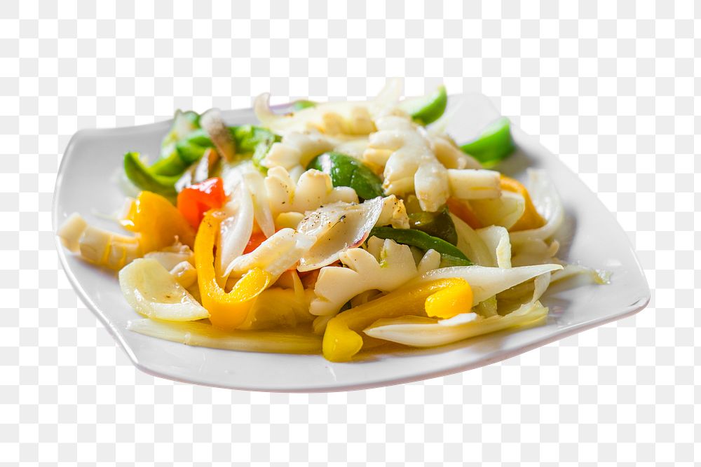 Stir-fried vegetables png sticker, transparent background