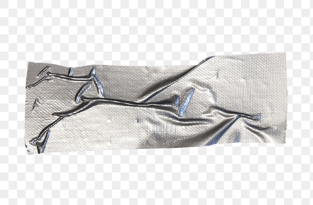 Silver duct tape png sticker, transparent background
